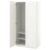 PAX/GRIMO Garderobna omara, bela/bela, 100x60x201 cm