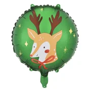PartyDeco Folija balon - božični jelenček krog 45 cm