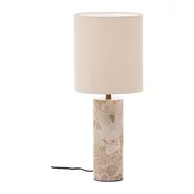 Bež marmorna namizna svetilka s tekstilnim senčilom (višina 54 cm) Raze – Kave Home
