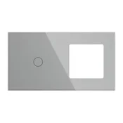 ELEKTRO SMART ELEKTRO SMART stakleni panel za prekidace x1 + jednostruki okvir za modul s metalnim nosacem, sivi ES-G157.1G1F-GY