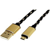 ROLINE Roline USB kabel USB 2.0 USB-A vtič\, USB-mikro-B vtič 0.80 m črna\, zlata zaščiten 11.02.8819, (20417294)