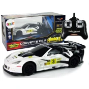 slomart RC športni avto Corvette C6.R Bela, 1:24, 2.4G, luči