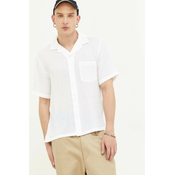 Pamucna košulja Abercrombie & Fitch za muškarce, boja: bijela, regular