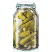 shumee Kuhinjski kozarec iz lakiranega stekla s sponko za hrano 4,2 l