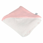 Rožnata otroška brisača s kapuco iz muslina 75x75 cm – Bébé Douceur