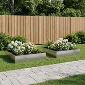 vidaXL Vrtni lonček 2 kos Srebrna 100 x 100 x 20 cm Pocinkano jeklo