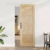 vidaXL Drsna vrata Naravna in bela 73,5 x 211 cm Trdna borovina