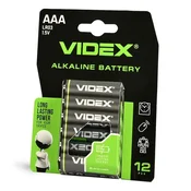 shumee 12 kosov močnih alkalnih baterij, velik komplet Videx AAA LR03 1,5V 1200 mAh