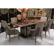 Casa Padrino luxury dining table dark brown/gray/copper 226 x 112 x H. 70 cm - Rectangular kitchen table - Dining room furniture - Luxury furniture