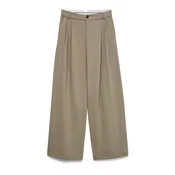 VERO MODA Hlače z naborki VMStella svetlo rjava