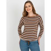 Brown-and-white cotton blouse BASIC FEEL GOOD