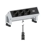 Bachmann DESK 2 Tischsteckdose 3-fach, Farbe: Inox