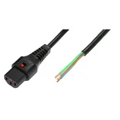 Kabel OPEN/IEC C13 ravna ženska 4m črna napajalna kabel z IEC LOCK