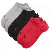 PUMA Sneaker Socks Unisex (3-pack), Clothing, Black/Red, 35-38