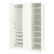 PAX / FORSAND Kombinacija garderobera, bela/bela, 150x60x236 cm