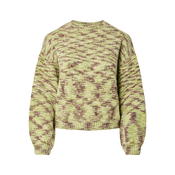 PIECES Pulover PCFilla  smeda / jabuka / pastelno zelena