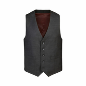 Vuneni prsluk za odijelo Charles Tyrwhitt Natural Stretch Twill Vest — Charcoal - 52