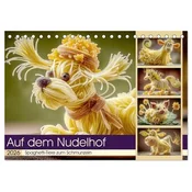 Auf dem Nudelhof. Spaghetti-Tiere zum Schmunzeln (Tischkalender 2026 DIN A5 quer), CALVENDO Monatskalender