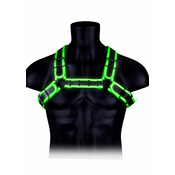 Ouch! Glow in the Dark Buckle Bulldog Harness S/M