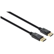 MANHATTAN Manhattan DisplayPort kabel DisplayPort vtič, DisplayPort vtič 1 m črna 355582 trojno oklopljen, PVC plašč, pozlačeni konektorji DisplayPort kabel, (20418186)