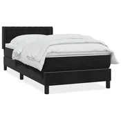 Vidaxl Box spring postelja z vzmetnico črna 90x210 cm žamet