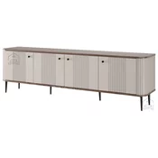 TV komoda Vesper 187 4D - kašmir/oreh, na črnih nogah