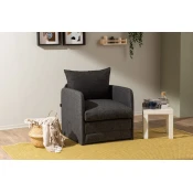 Atelier del Sofa Fotelja na rasklapanje Saga Single, 68 x 70 x 66 cm, Tamnosiva