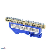 Schelinger modularni priključni blok za DIN letev 63A 500V, moder, 1 modul BM-A18-TBI-6X09-16P-NI