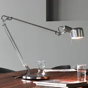 Serien Lighting serien.lighting Job Table Namizna svetilka LED s podstavkom - Študija/pisarna - Dizajn - polirano nerjavno jeklo, prozorno - Kovina