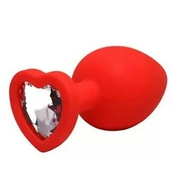 Silicone plug heart red S