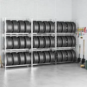 Stalci za gume s 3 razine 3 kom srebrni 110x40x200 cm celicni