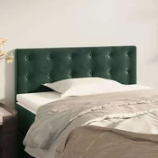 Greatstore Posteljno vzglavje temno zeleno 80x5x78/88 cm žamet