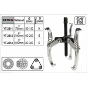 YATO Snemalnik 3-kraki širina ramen 200 mm dolžina 100 mm