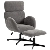 Homestar Zamahljivi naslanjač z naslonjalom za noge nastavljivim naslonom za glavo 71x70x100-108 cm siv