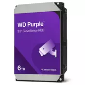 WESTERN DIGITAL 3,5 HDD SATA-III 6 TB 5400 o/min 256 MB predmemorija, CAVIAR Purple WD64PURZ