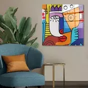 Wallity Dekorativna slika na kaljenom staklu, 50x50cm, Šarena