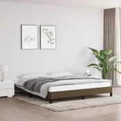 shumee vidaXL Posteljni okvir brez vzmetnice temno rjav 180x200 cm blago