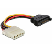 DELOCK adapter Power SATA 15pin moški -> 4pin Molex ženski 12cm