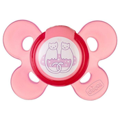 Chicco Varalica physio silikon 6-16m 1/1 0%BPA - ružicasta udobnost, crvena
