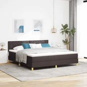 vidaXL vidaXL Postelja s škatlami z vzmetnico in LED temno rjava 180x200 cm tkanina, (22082815)