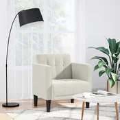 vidaXL Kavč z nasloni za roke kremne barve 53 cm žamet