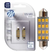 M-Tech LED ŽARNICA C5W 41mm 12xSMD2835 BELA