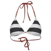 eoshop - Črta Top bikini dame – Bela/mornarsko modra - S