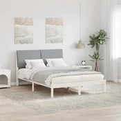 Okvir kreveta s uzglavljem Bijela i svijetlosiva 150 x 200 cm