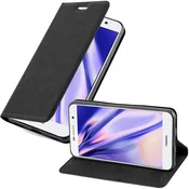 Cadorabo Cadorabo Ohišje, združljivo z Huawei Y5 2017 / Y6 2017 v nočna črna - Zaščitni ovitek z magnetnim zapiranjem, stoječo funkcijo in režo za kartice, (20549100)