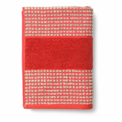 Crveni rucnik od organskog pamuka od frotira 70x140 cm Check – JUNA