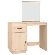 Vidaxl Toaletna mizica 95x50x134 cm trdna borovina