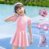 Youyou Set Kupaci kostim za devojcice, 4 dela, Roze
