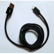 Xwave USB kabl /USB 2.0 (tip A -muški) -Micro USB (tip A -muški)/dužina 1,2m/2A/Aluminium /crni upleteni ( USB Micro 1.2m 2A Al /black mesh