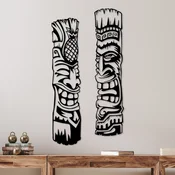 Wallity Set zidnih dekoracija Tiki, 20x84 cm, 1.5 mm, 2 komada, Crna
